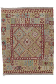  Oriental Kilim Afghan Old Style Rug 154X199 Brown/Dark Red Wool, Afghanistan Carpetvista