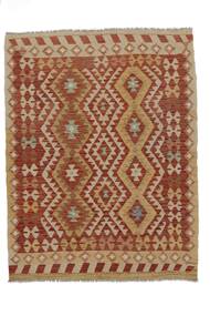 Kilim Afghan Old Style Rug 154X202 Brown/Dark Red Wool, Afghanistan Carpetvista