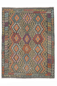 184X246 Kelim Afghan Old Style Vloerkleed Oosters Bruin/Zwart (Wol, Afghanistan) Carpetvista