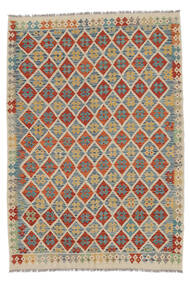 Kelim Afghan Old Style Teppe 180X259 Mørk Rød/Beige Ull, Afghanistan Carpetvista