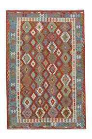  Oriental Kilim Afghan Old Style Rug 202X300 Dark Red/Brown Wool, Afghanistan Carpetvista
