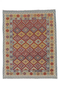  Kilim Afghan Old Style Rug 185X233 Brown/Dark Grey Carpetvista