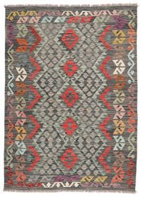 126X173 絨毯 オリエンタル キリム アフガン オールド スタイル 茶色/ダークグリーン (ウール, アフガニスタン) Carpetvista