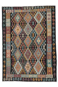 173X241 Kilim Afghan Old Style Rug Oriental Brown/Black (Wool, Afghanistan) Carpetvista