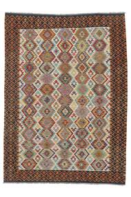 209X285 絨毯 オリエンタル キリム アフガン オールド スタイル ダークレッド/茶色 (ウール, アフガニスタン) Carpetvista