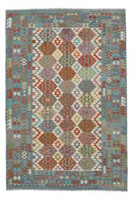  Oriental Kilim Afghan Old Style Rug 201X296 Dark Grey/Brown Wool, Afghanistan Carpetvista