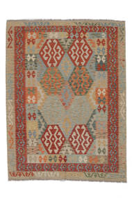 Kelim Afghan Old Stil Teppich 156X202 Braun/Dunkelrot Wolle, Afghanistan Carpetvista