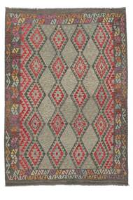 絨毯 キリム アフガン オールド スタイル 212X296 茶色/ダークイエロー (ウール, アフガニスタン)