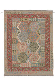 146X193 Tapis Kilim Afghan Old Style D'orient Marron/Gris Foncé (Laine, Afghanistan) Carpetvista