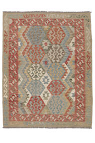  157X199 Kelim Moderni Matot Matto Ruskea/Tummanpunainen Afganistan Carpetvista
