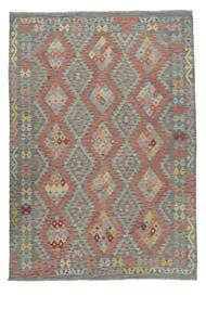 Kelim Afghan Old Stil Teppich 204X289 Braun/Dunkelgelb Wolle, Afghanistan Carpetvista