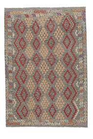 202X294 Tapete Oriental Kilim Afegão Old Style Castanho/Vermelho Escuro (Lã, Afeganistão) Carpetvista