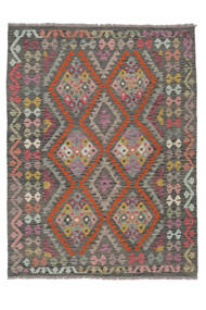 Kelim Afghan Old Style Matot Matto 153X204 Tummankeltainen/Musta Villa, Afganistan Carpetvista