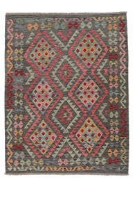 絨毯 オリエンタル キリム アフガン オールド スタイル 150X192 ブラック/茶色 (ウール, アフガニスタン)