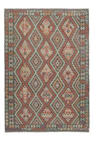 205X302 絨毯 オリエンタル キリム アフガン オールド スタイル 茶色/ダークイエロー (ウール, アフガニスタン) Carpetvista