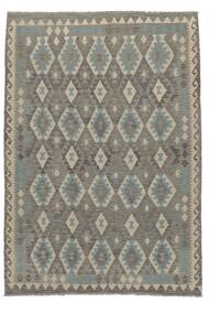 Kelim Afghan Old Stil Teppich 202X287 Dunkelgelb/Braun Wolle, Afghanistan Carpetvista