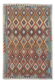 202X302 Kelim Afghan Old Style Vloerkleed Oosters Bruin/Donkerrood (Wol, Afghanistan) Carpetvista
