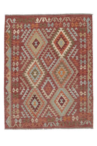  Itämainen Kelim Afghan Old Style Matot Matto 155X194 Tummanpunainen/Ruskea Villa, Afganistan Carpetvista