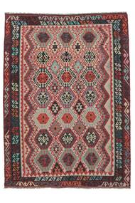 212X292 Kelim Afghan Old Style Teppe Orientalsk Mørk Rød/Svart (Ull, Afghanistan) Carpetvista
