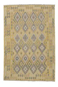  Oriental Kilim Afghan Old Style Rug 203X296 Orange/Brown Wool, Afghanistan Carpetvista