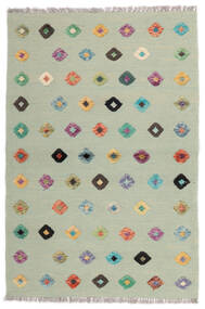 105X156 絨毯 キリム Nimbaft モダン グリーン/ダークイエロー (ウール, アフガニスタン) Carpetvista