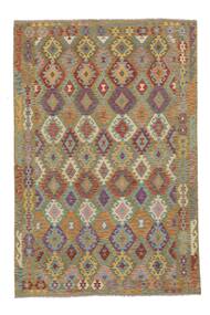 Kilim Afghan Old Style Rug 205X296 Brown/Dark Yellow Wool, Afghanistan Carpetvista