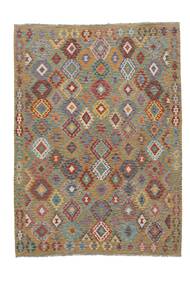  Kilim Afghan Old Style Tappeto 213X292 Di Lana Marrone/Giallo Scuro Carpetvista