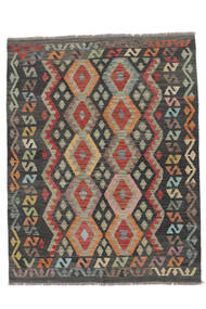 154X196 Alfombra Kilim Afghan Old Style Oriental Negro/Amarillo Oscuro (Lana, Afganistán) Carpetvista