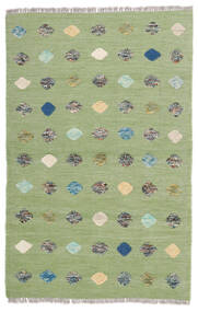 96X150 Kelim Nimbaft Teppich Moderner Grün (Wolle, Afghanistan) Carpetvista