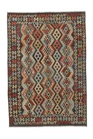 203X297 Kilim Afghan Old Style Rug Oriental Black/Brown (Wool, Afghanistan) Carpetvista