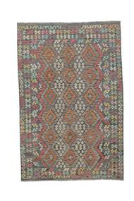 198X300 Kilim Afghan Old Style Rug Oriental Brown/Dark Yellow (Wool, Afghanistan) Carpetvista