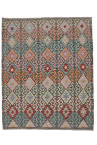 Tapete Oriental Kilim Afegão Old Style 158X193 Castanho/Vermelho Escuro (Lã, Afeganistão)