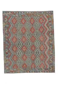  Kilim Afegão Old Style Tapete 249X297 Lã Castanho/Verde Escuro Grande Carpetvista