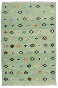 106X158 絨毯 キリム Nimbaft モダン グリーン/ブラック (ウール, アフガニスタン) Carpetvista