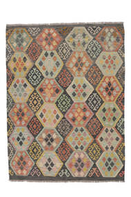 Kelim Afghan Old Style Teppe 156X207 Brun/Mørk Gul Ull, Afghanistan Carpetvista