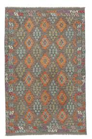 絨毯 オリエンタル キリム アフガン オールド スタイル 200X309 茶色/ダークイエロー (ウール, アフガニスタン)