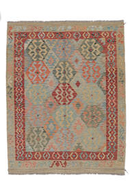  Orientalsk Kelim Afghan Old Style Teppe 152X194 Brun/Mørk Rød Ull, Afghanistan Carpetvista