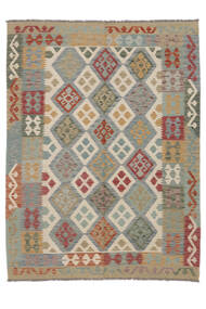146X195 Tapete Kilim Afegão Old Style Oriental Castanho/Amarelo Escuro (Lã, Afeganistão) Carpetvista