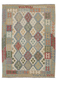 Kelim Afghan Old Stil Teppich 147X198 Braun/Dunkelgelb Wolle, Afghanistan Carpetvista