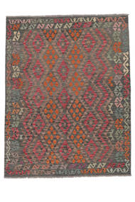 Kelim Afghan Old Style Vloerkleed 157X202 Wol Bruin/Zwart Klein Carpetvista