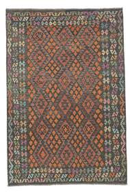 202X297 絨毯 オリエンタル キリム アフガン オールド スタイル ブラック/茶色 (ウール, アフガニスタン) Carpetvista