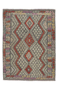  Kelim Afghan Old Style Matot 140X187 Ruskea/Tummankeltainen Carpetvista