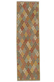  82X293 Kelim Afghan Old Style Matot Käytävämatto Matto Ruskea Afganistan Carpetvista