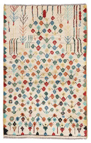 88X139 絨毯 Moroccan Berber - Afghanistan モダン ベージュ/グリーン (ウール, アフガニスタン) Carpetvista