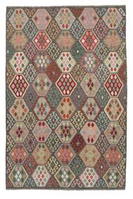 Tapete Oriental Kilim Afegão Old Style 209X312 Castanho/Vermelho Escuro (Lã, Afeganistão)