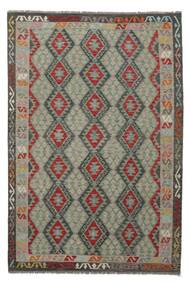 203X295 Kilim Afghan Old Style Rug Oriental Dark Yellow/Black (Wool, Afghanistan) Carpetvista