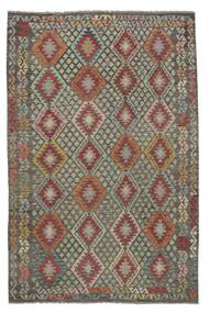 絨毯 オリエンタル キリム アフガン オールド スタイル 201X301 ダークイエロー/茶色 (ウール, アフガニスタン)