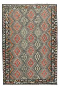  Kilim Afghan Old Style Rug 203X292 Wool Brown/Dark Yellow Carpetvista