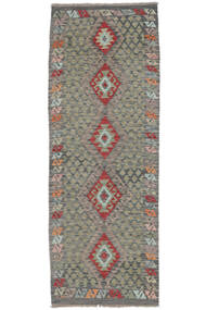 Orientalsk Kelim Afghan Old Style Teppe 89X242Løpere Mørk Gul/Svart Ull, Afghanistan Carpetvista