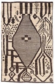 Moroccan Berber - Afghanistan Rug 196X298 Beige/Black Wool, Afghanistan Carpetvista